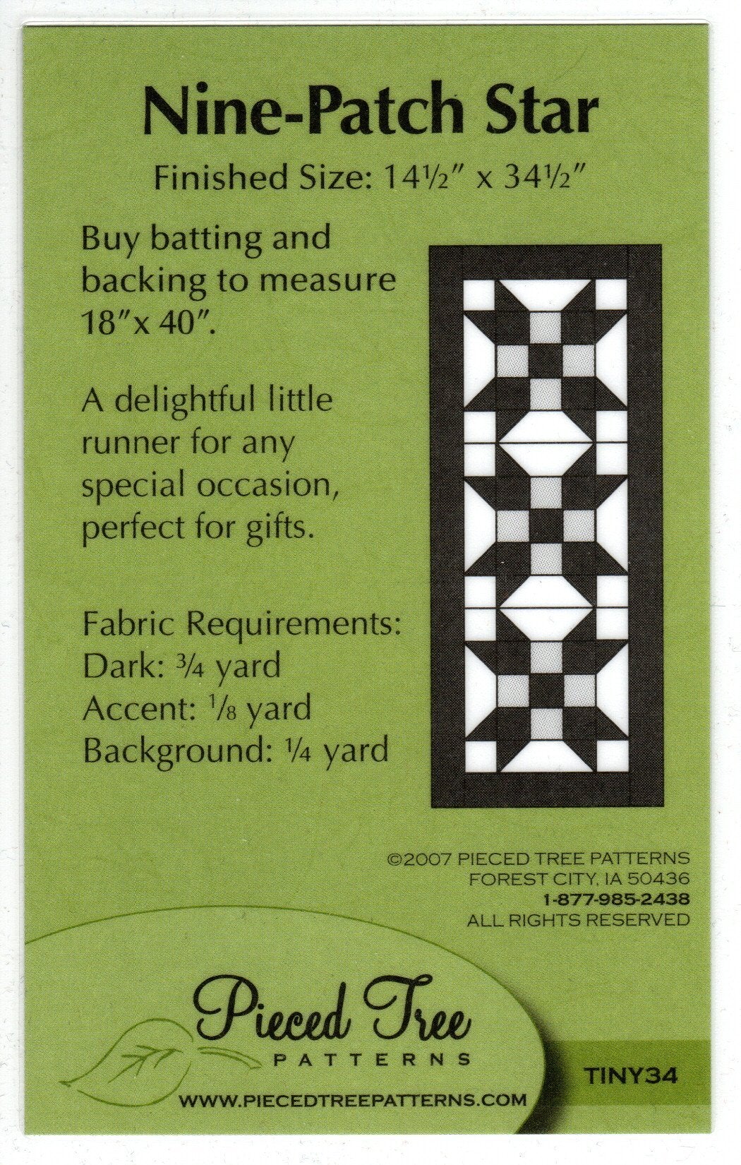 Pieced Tree Nine Patch Star Ptrn CRAZY WOMAN QUILTS